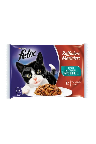 Felix macskaeledel - Multipack Junior Csirkével és Lazaccal alutasakos macskáknak 4X100g