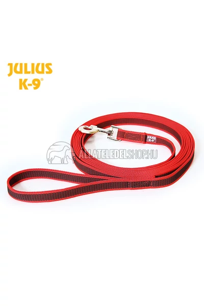 Julius K-9  Color & gray - Gumis póráz - Red-Gray – 3 m / 20 mm