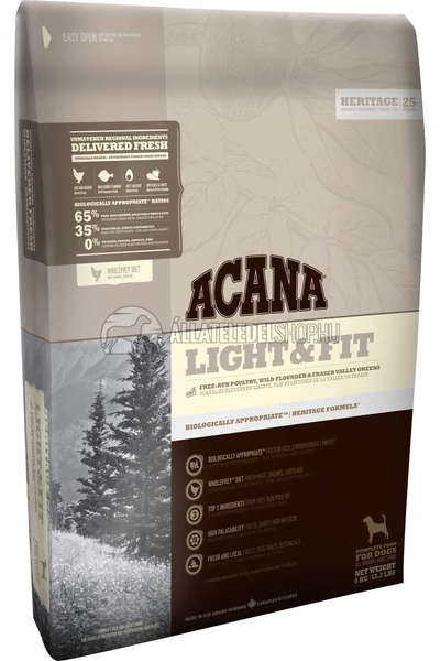 Acana - Light & Fit Csirke - Hal - Zöldség gabonamentes kutyatáp 11,4kg