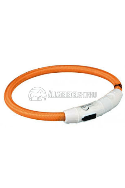 Trixie - Safer Life USB Flash Light Ring - Nyakkarika M-L 45cm/7mm Narancs