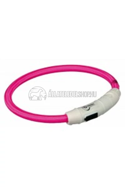 Trixie - Safer Life USB Flash Light Ring - Nyakkarika M-L 45cm / 7mm Pink